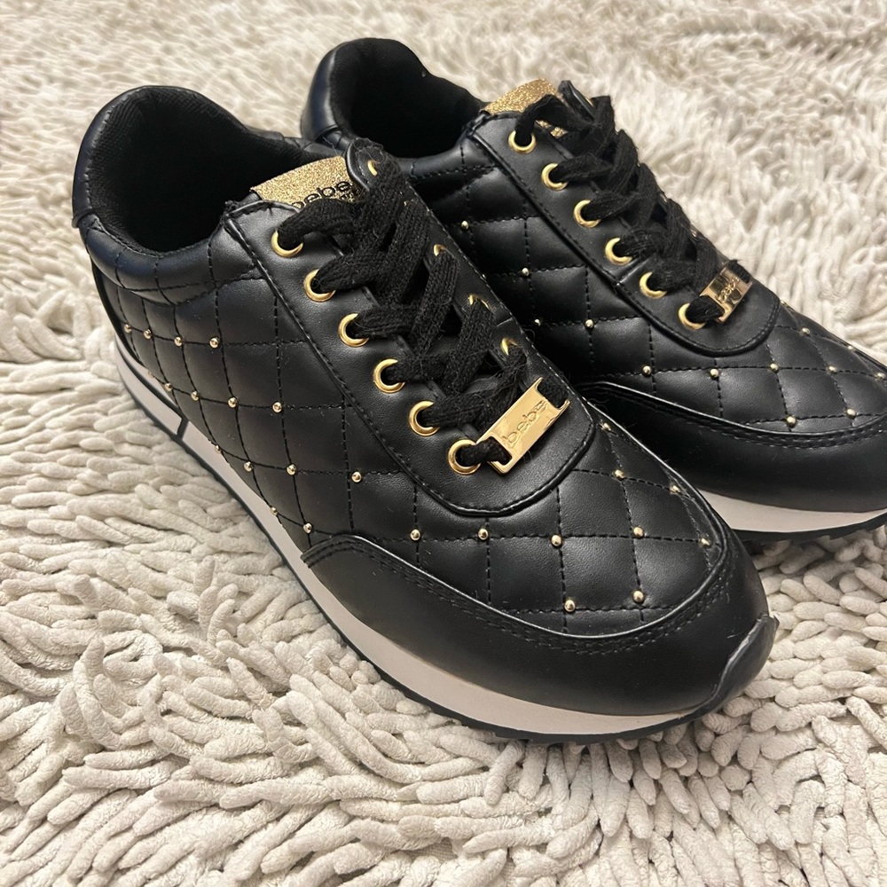 Bebe sport shoes - size 8 - black and gold